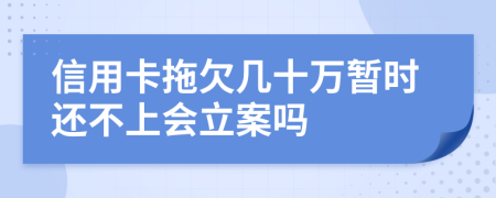 信用卡拖欠几十万暂时还不上会立案吗