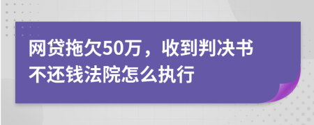 网贷拖欠50万，收到判决书不还钱法院怎么执行