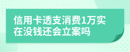 信用卡透支消费1万实在没钱还会立案吗