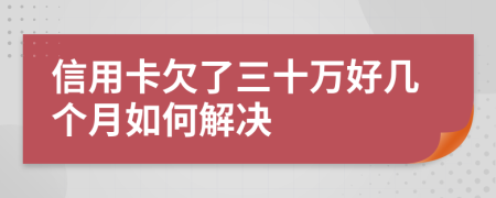 信用卡欠了三十万好几个月如何解决