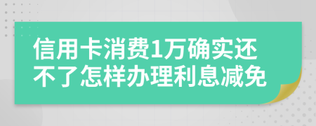 信用卡消费1万确实还不了怎样办理利息减免