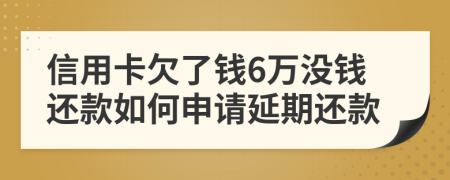 信用卡欠了钱6万没钱还款如何申请延期还款