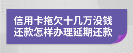 信用卡拖欠十几万没钱还款怎样办理延期还款