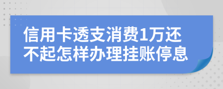 信用卡透支消费1万还不起怎样办理挂账停息