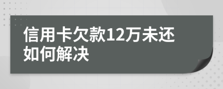 信用卡欠款12万未还如何解决