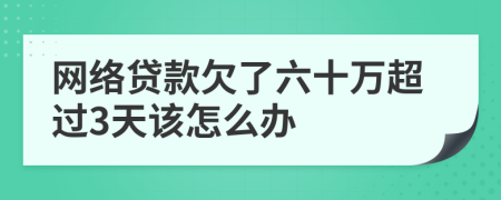 网络贷款欠了六十万超过3天该怎么办