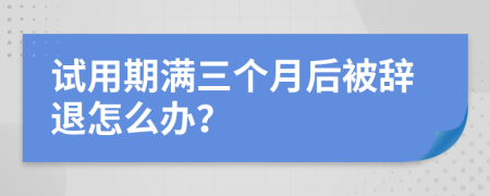 试用期满三个月后被辞退怎么办？