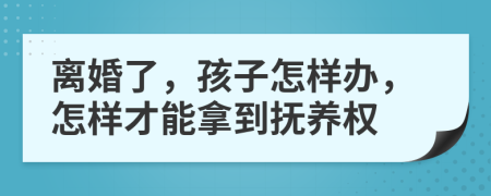 离婚了，孩子怎样办，怎样才能拿到抚养权