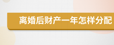 离婚后财产一年怎样分配