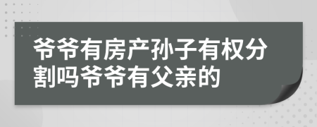 爷爷有房产孙子有权分割吗爷爷有父亲的