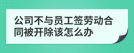 公司不与员工签劳动合同被开除该怎么办