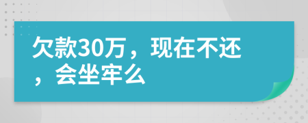 欠款30万，现在不还，会坐牢么