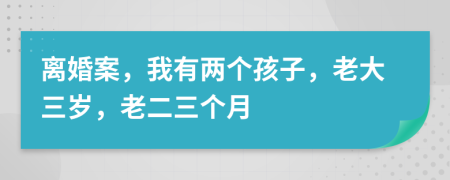 离婚案，我有两个孩子，老大三岁，老二三个月