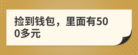 捡到钱包，里面有500多元