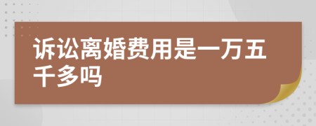 诉讼离婚费用是一万五千多吗