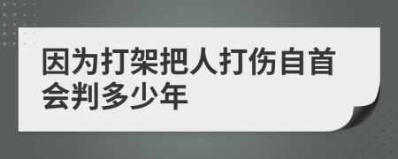 因为打架把人打伤自首会判多少年