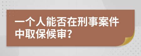 一个人能否在刑事案件中取保候审？