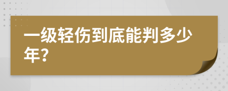 一级轻伤到底能判多少年？