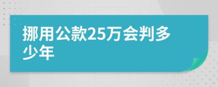 挪用公款25万会判多少年