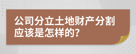 公司分立土地财产分割应该是怎样的？