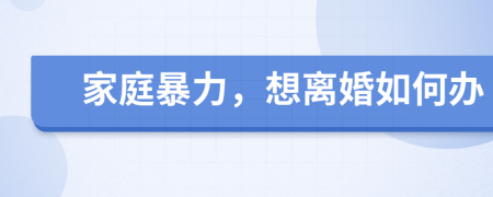 家庭暴力，想离婚如何办