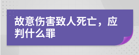 故意伤害致人死亡，应判什么罪