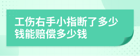 工伤右手小指断了多少钱能赔偿多少钱