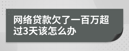 网络贷款欠了一百万超过3天该怎么办