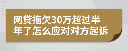 网贷拖欠30万超过半年了怎么应对对方起诉