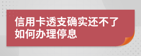 信用卡透支确实还不了如何办理停息