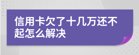 信用卡欠了十几万还不起怎么解决