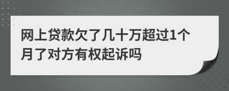 网上贷款欠了几十万超过1个月了对方有权起诉吗