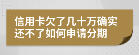 信用卡欠了几十万确实还不了如何申请分期