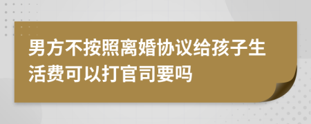 男方不按照离婚协议给孩子生活费可以打官司要吗