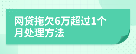 网贷拖欠6万超过1个月处理方法