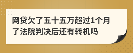 网贷欠了五十五万超过1个月了法院判决后还有转机吗
