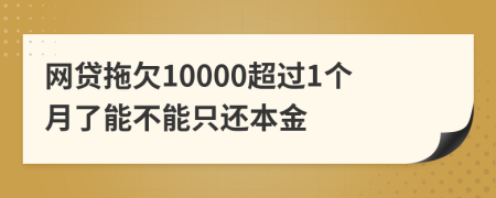 网贷拖欠10000超过1个月了能不能只还本金