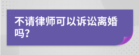 不请律师可以诉讼离婚吗？