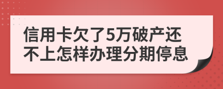 信用卡欠了5万破产还不上怎样办理分期停息