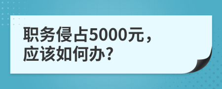 职务侵占5000元，应该如何办?