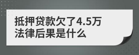 抵押贷款欠了4.5万法律后果是什么