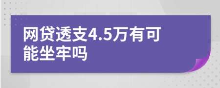 网贷透支4.5万有可能坐牢吗