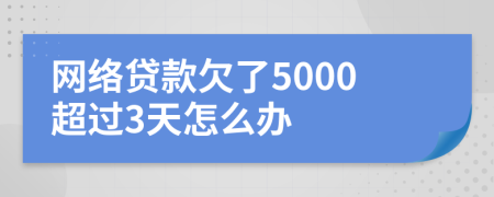 网络贷款欠了5000超过3天怎么办