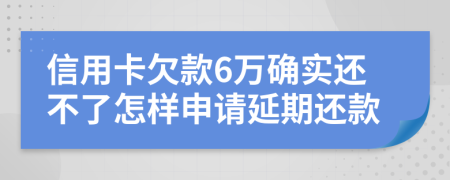 信用卡欠款6万确实还不了怎样申请延期还款