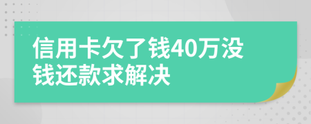 信用卡欠了钱40万没钱还款求解决