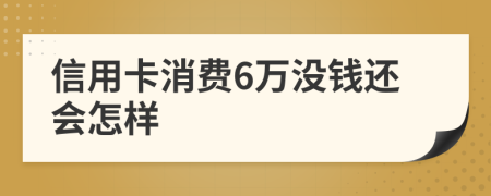 信用卡消费6万没钱还会怎样