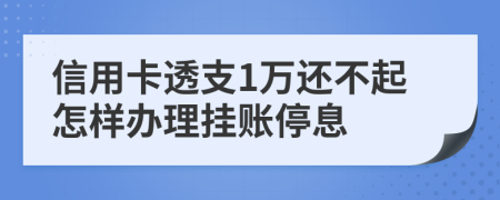 信用卡透支1万还不起怎样办理挂账停息