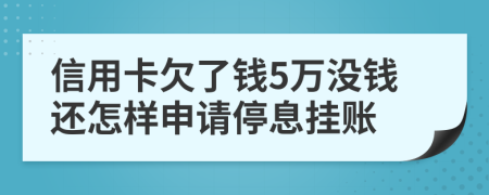 信用卡欠了钱5万没钱还怎样申请停息挂账