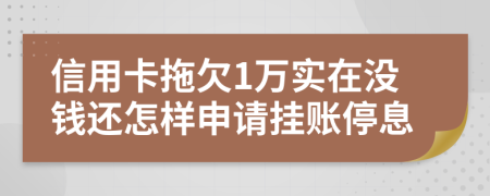 信用卡拖欠1万实在没钱还怎样申请挂账停息