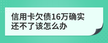 信用卡欠债16万确实还不了该怎么办